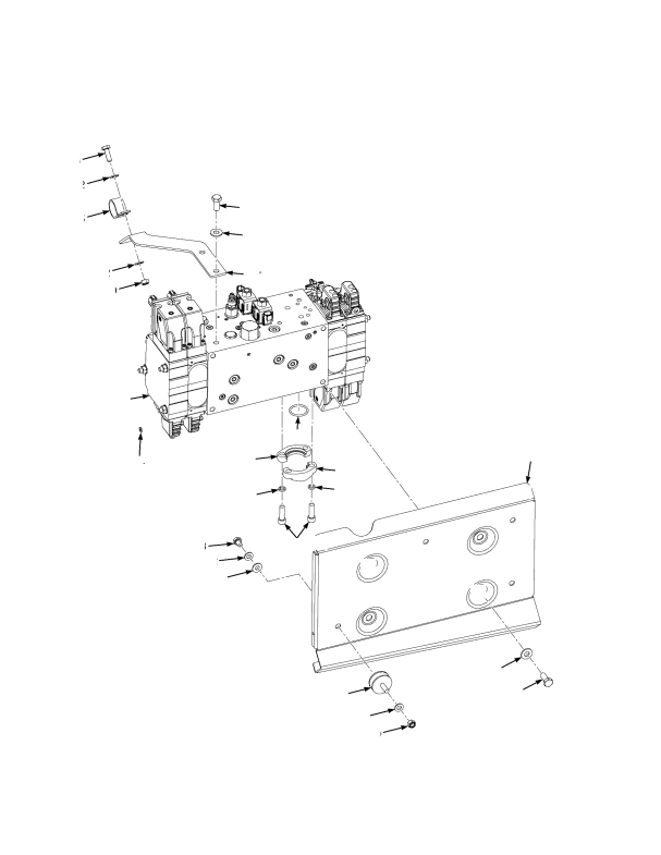 HYDRAULIC CONTROL VALVE AND ATTACHING PARTS DRY BRAKE FOUR SLICES