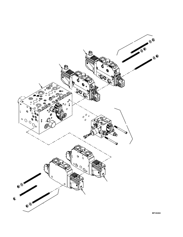 HYDRAULIC CONTROL VALVE ASSEMBLY WET BRAKE FOUR SLICES