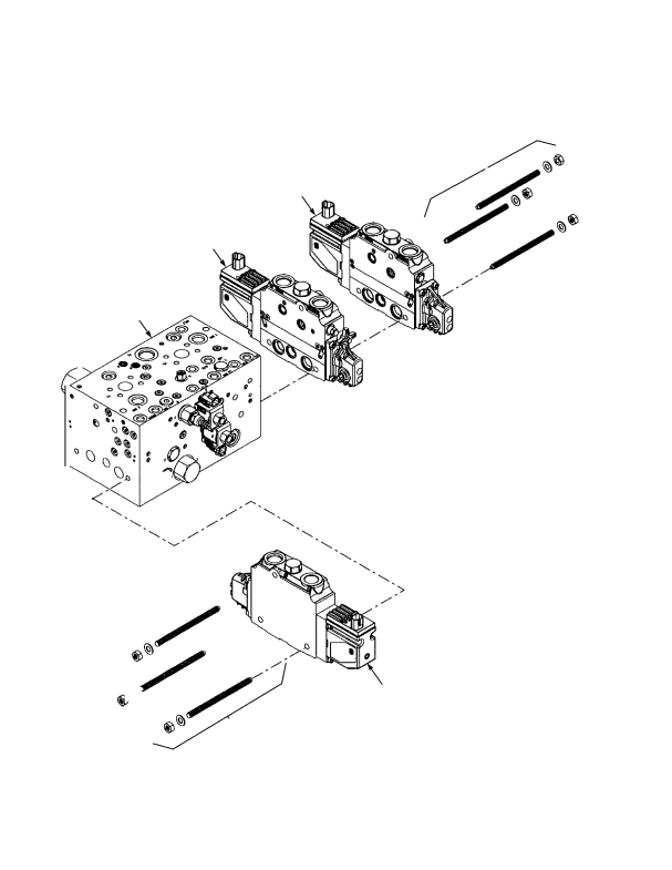 HYDRAULIC CONTROL VALVE ASSEMBLY DRY BRAKE THREE SLICES