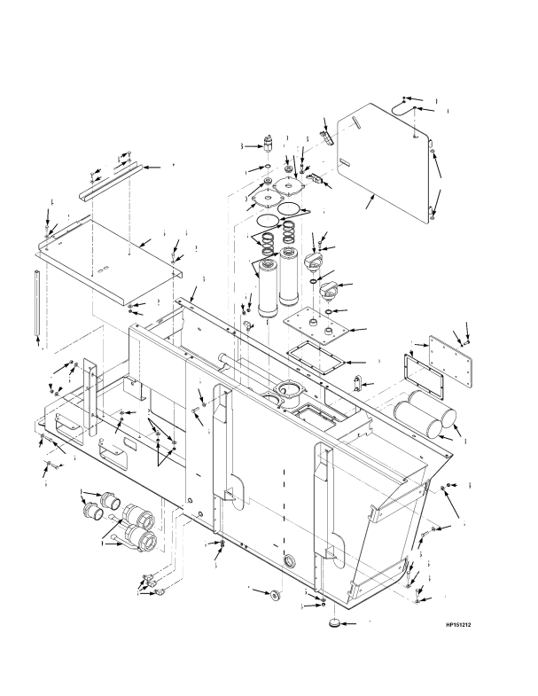HYDRAULIC TANK AND ATTACHING PARTS (S/N B222E01526E →)
