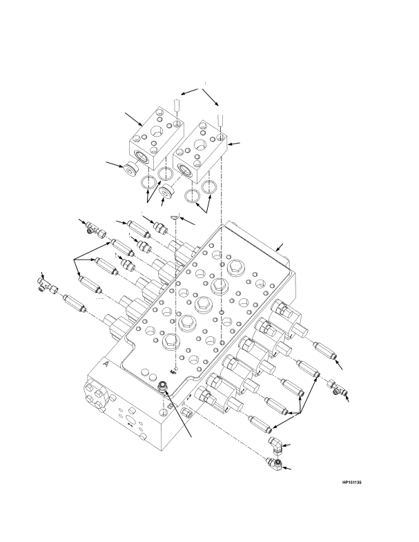 MAIN CONTROL VALVE AND ATTACHING PARTS (→ S/N B222E01518D)