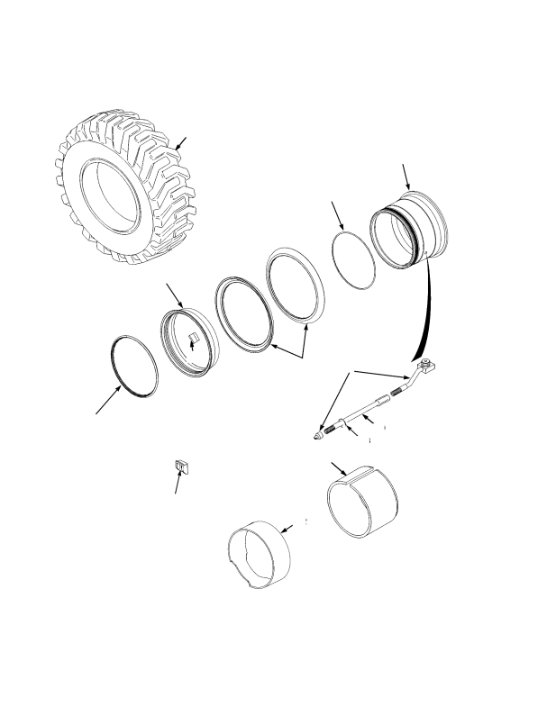 DRIVE TIRES AND WHEELS 18.00 X 25 — RS45-27CH, RS45-24IH, RS46-33IH, RS46-36CH, RS45-31CH, RS45-28IH ONLY