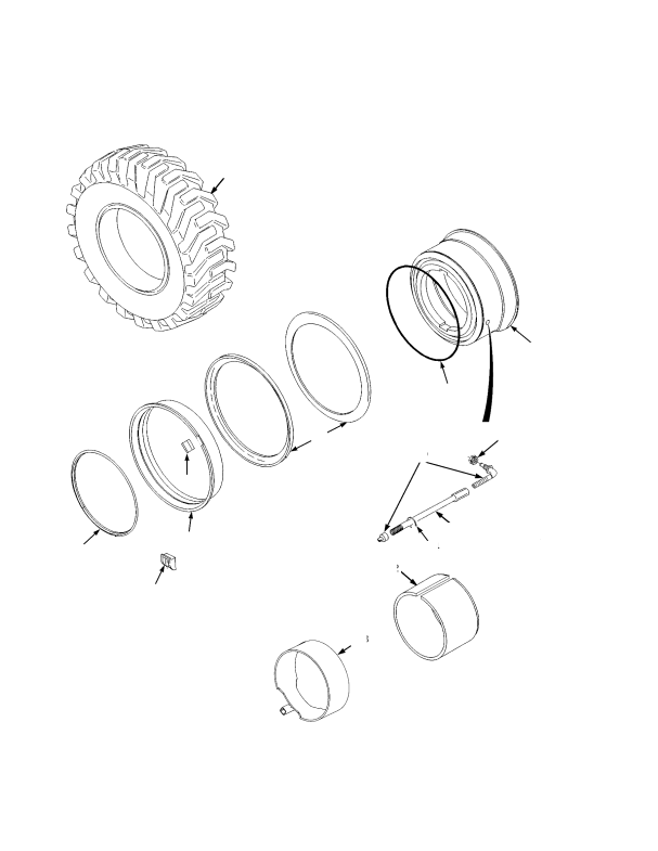 DRIVE TIRES AND WHEELS 18.00 X 33, RADIAL, MICHELIN XZM — RS45-27CH, RS45-24IH, RS46-33IH, RS46-36CH, RS45-31CH, RS45-28IH ONLY