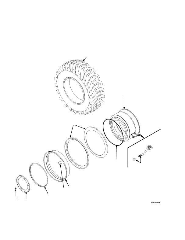 STEER TIRES AND WHEELS 18.00 X 33, RADIAL, MICHELIN XZM — RS45-27CH, RS45-24IH, RS46-33IH, RS46-36CH, RS45-31CH, RS45-28IH ONLY