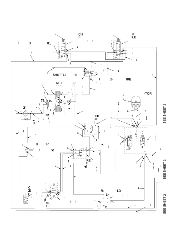 THROTTLE AND BRAKE ARRANGEMENT SHEET 1 OF 2 — TIER II ENGINE (S/N A222E01563Z → EXC. 1564-1565)