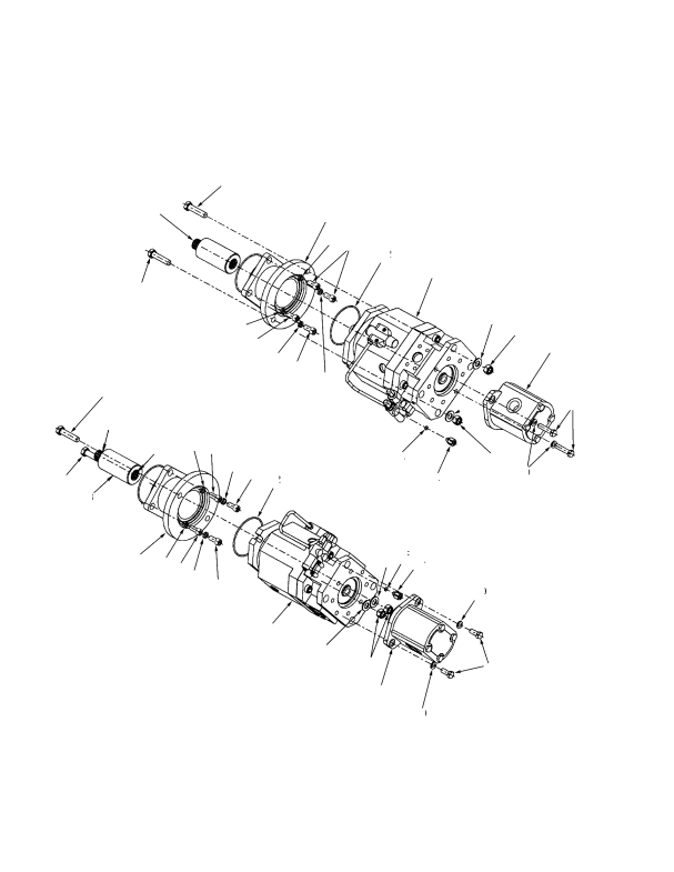 HYDRAULIC PUMP AND ATTACHING PARTS HOIST AND STEERING (S/N A222E01537X →)