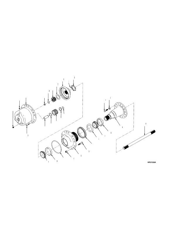 HUB AND SHAFT ASSEMBLY WET BRAKE