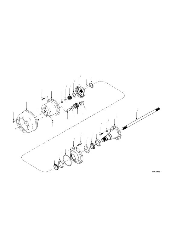 HUB AND SHAFT ASSEMBLY DRY BRAKE (-> S/N F007E02552A)