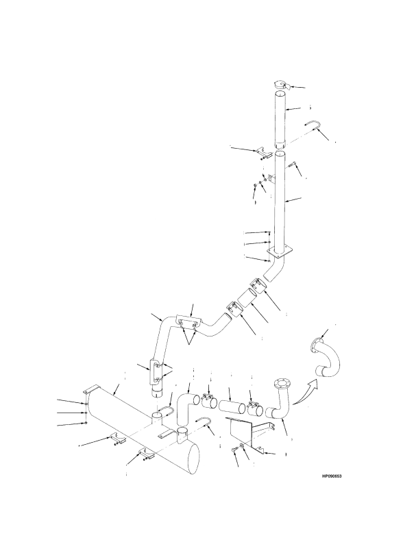 EXHAUST TIER I ENGINE (-> S/N F007E02450A)