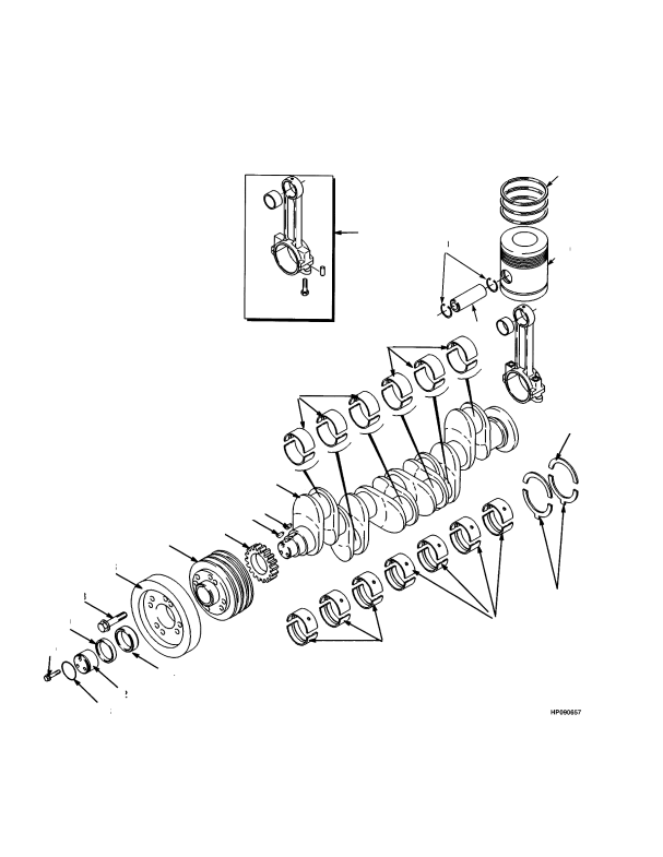 CRANKSHAFT AND PISTON TIER I ENGINE (-> S/N F007E02450A)