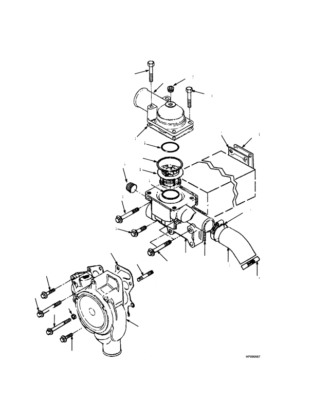 WATER PUMP TIER I ENGINE (-> S/N F007E02450A)