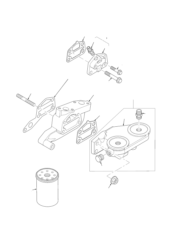 OIL FILTER AND ATTACHING PARTS TIER II ENGINE