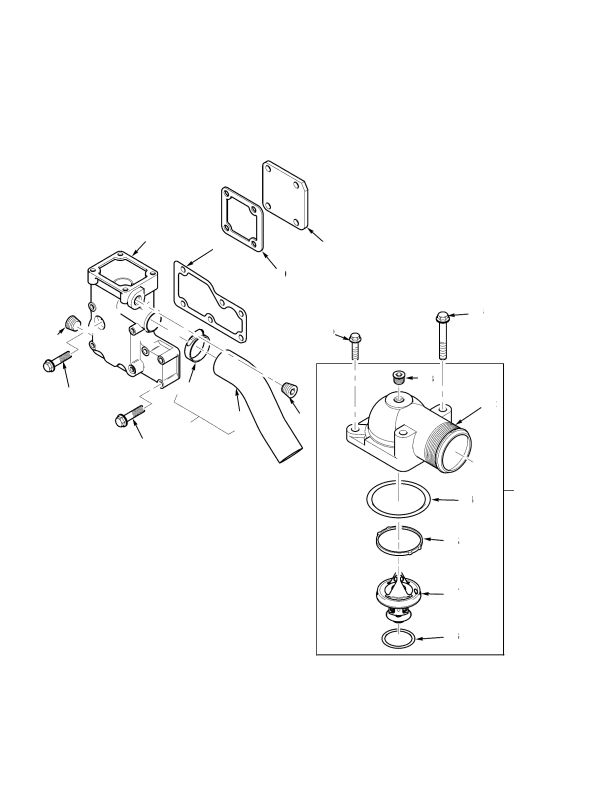 THERMOSTAT AND WATER OUTLET HOUSING TIER II ENGINE