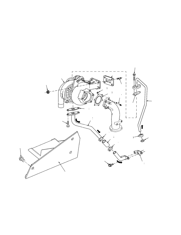 TURBOCHARGER AND ATTACHING PARTS TIER II ENGINE