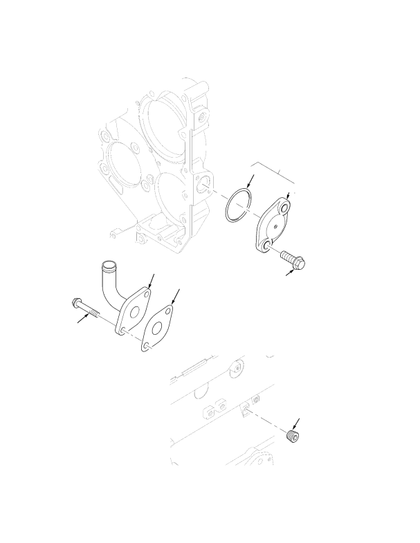 TURBO DRAIN PIPE AND BLANKING PLATE TIER II ENGINE