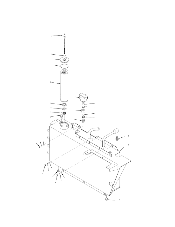 HYDRAULIC TANK AND ATTACHING PARTS (-> S/N F007E02438A)