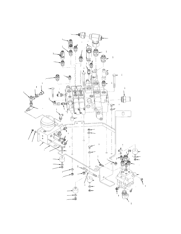 HYDRAULIC VALVE AND ATTACHING PARTS