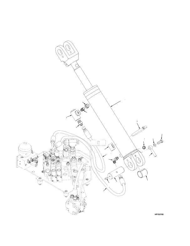 TILT CYLINDER AND ATTACHING PARTS MAST