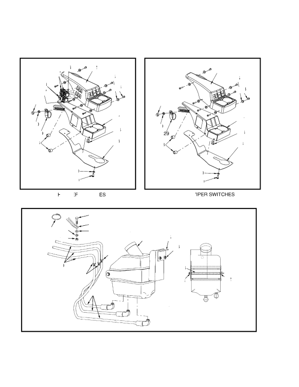 WINDOW WASHER AND ARMREST ASSEMBLY