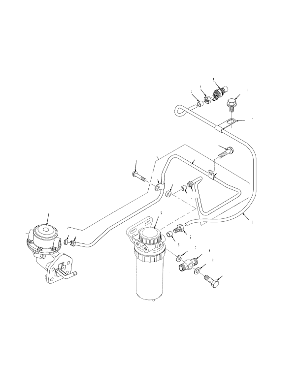 LIFT PUMP AND FUEL FILTER LINES TIER II ENGINE