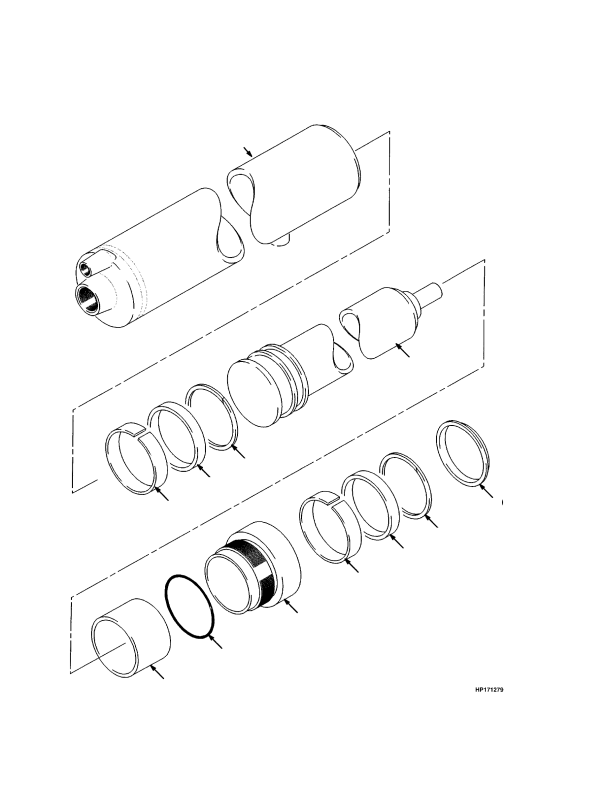 MAIN LIFT CYLINDER TWO STAGE LIMITED FREE-LIFT