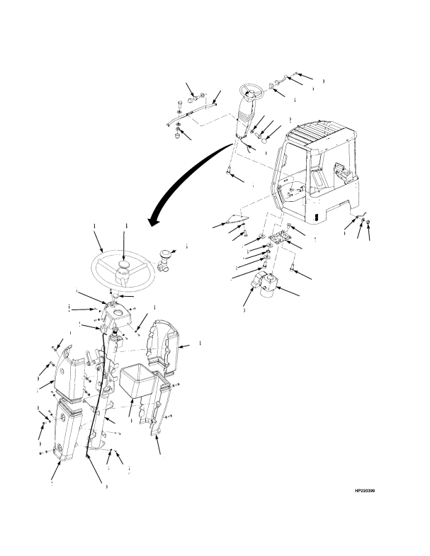 STEERING COLUMN AND ATTACHING PARTS