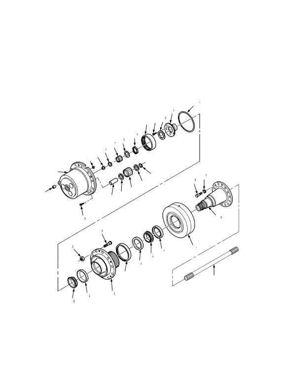 HUB AND SHAFT ASSEMBLY WET BRAKE 475 SERIES