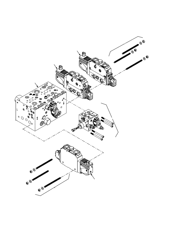 HYDRAULIC CONTROL VALVE ASSEMBLY WET BRAKE THREE SLICES