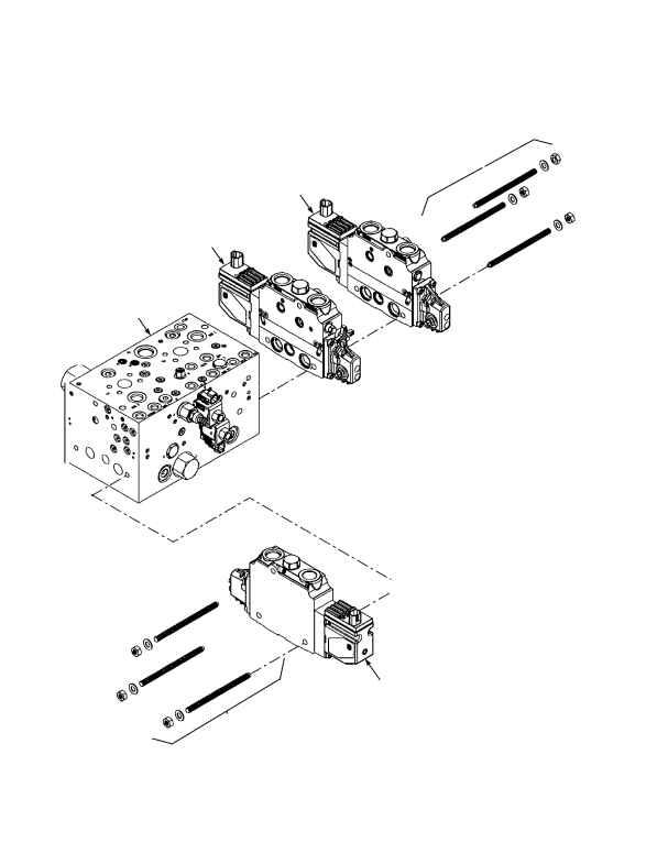 HYDRAULIC CONTROL VALVE ASSEMBLY DRY BRAKE THREE SLICES