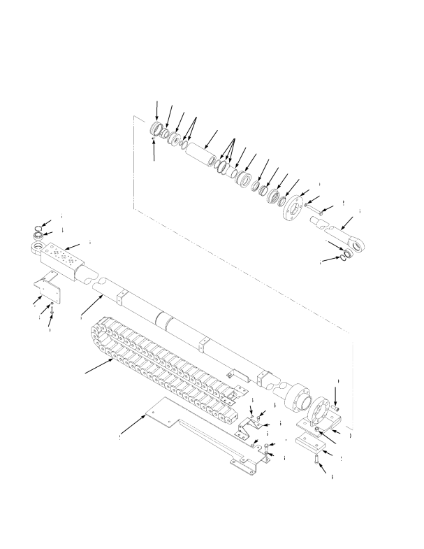 EXTENSION CYLINDER ASSEMBLY WITHOUT POWERED PILE SLOPE AND POWER DAMPING — SERIES 817-8761