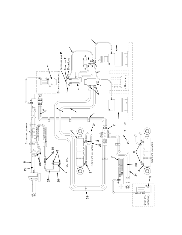 HYDRAULIC SYSTEM WITHOUT POWERED PILE SLOPE AND POWER DAMPING — SERIES 817-8761