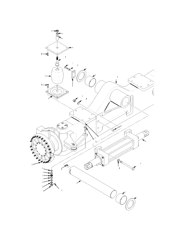 TRAIL AXLE AND ATTACHING PARTS