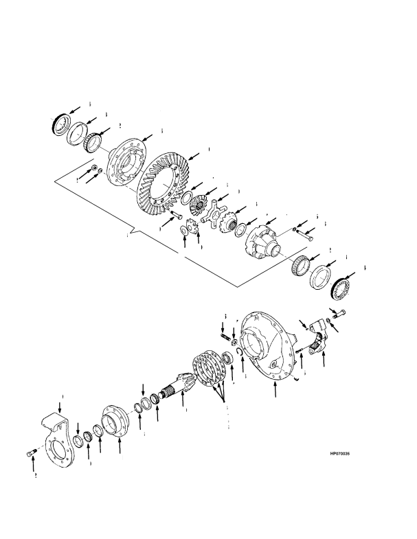 DIFFERENTIAL ASSEMBLY (S/N A214E02034B -> ) (S/N A214E02001B ->) (S/N A214E01995B -> )