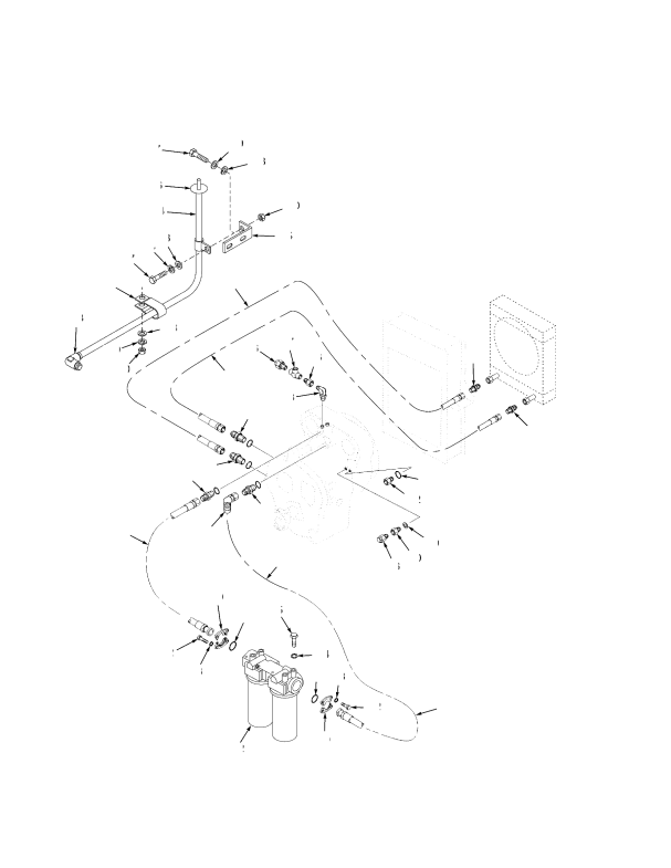 TRANSMISSION LINES TIER I AND TIER II ENGINE (S/N A222E01563Z → EXC. 1564-1565)