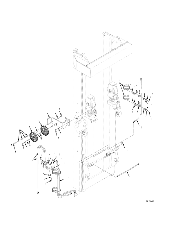 HEADER HOSES AND ATTACHING PARTS