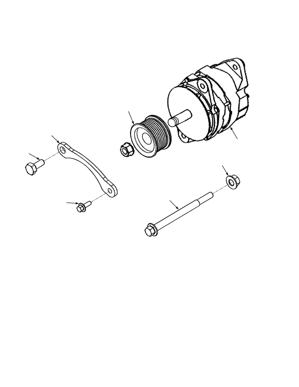 ALTERNATOR AND MOUNTING  CUMMINS DIESEL (S/N G019E02272F -> (DRY BRAKES)) (S/N G019E02153F -> (WET BRA