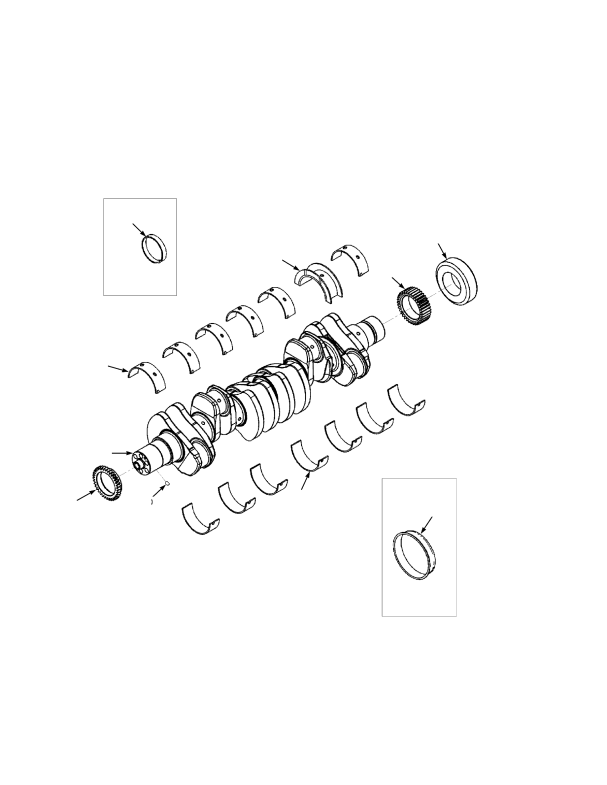 CRANKSHAFT AND BEARINGS (-> S/N G019E02152F (WET BRAKES)) (-> S/N G019E02271F (DRY BRAKES))