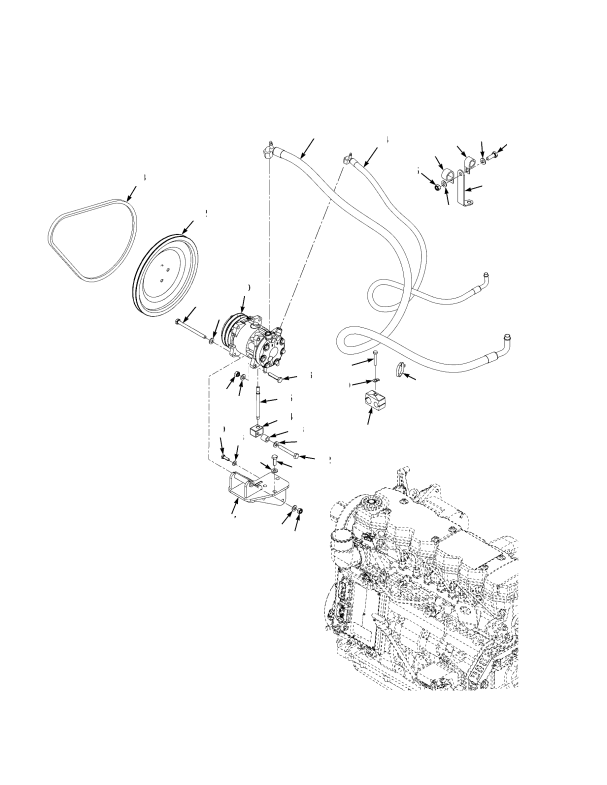  EUROPE AIR CONDITIONING COMPRESSOR AND ATTACHING PARTS DIESEL ENGINE