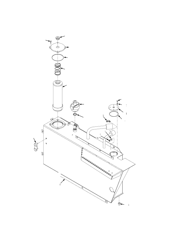 HYDRAULIC TANK AND ATTACHING PARTS (-> S/N G019E02270F)