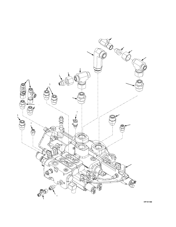 HYDRAULIC CONTROL VALVE AND ATTACHING PARTS