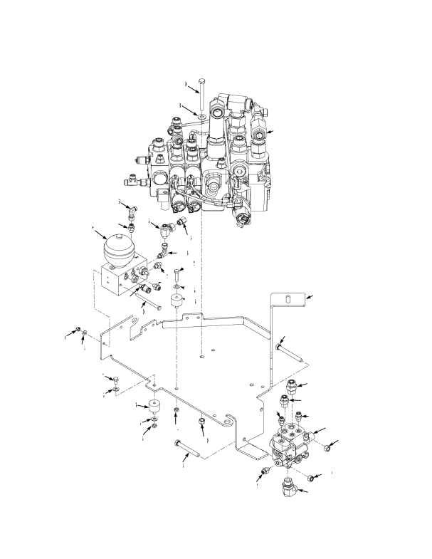 HYDRAULIC CONTROL VALVE AND ATTACHING PARTS