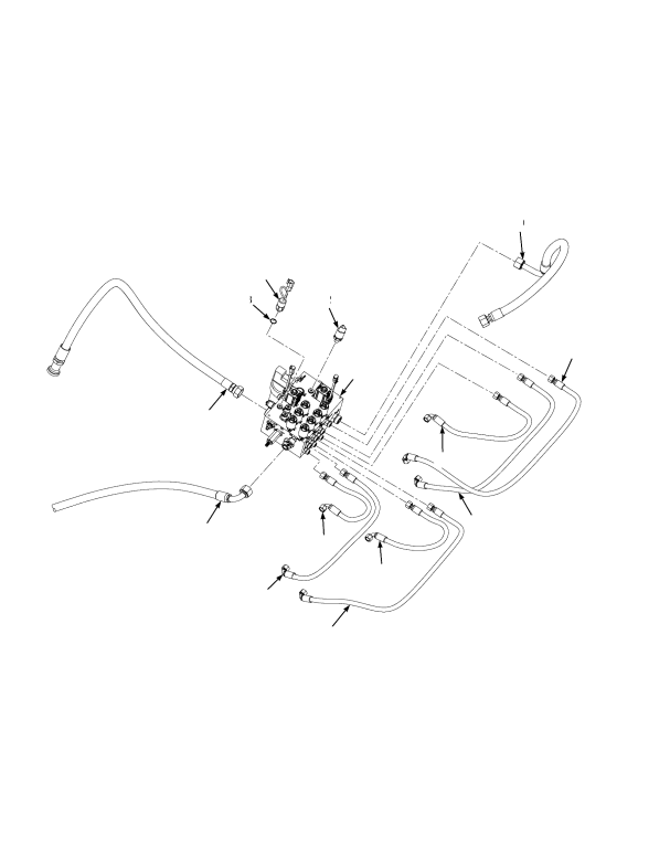 MAIN MANIFOLD AND ATTACHING HYDRAULIC HOSES