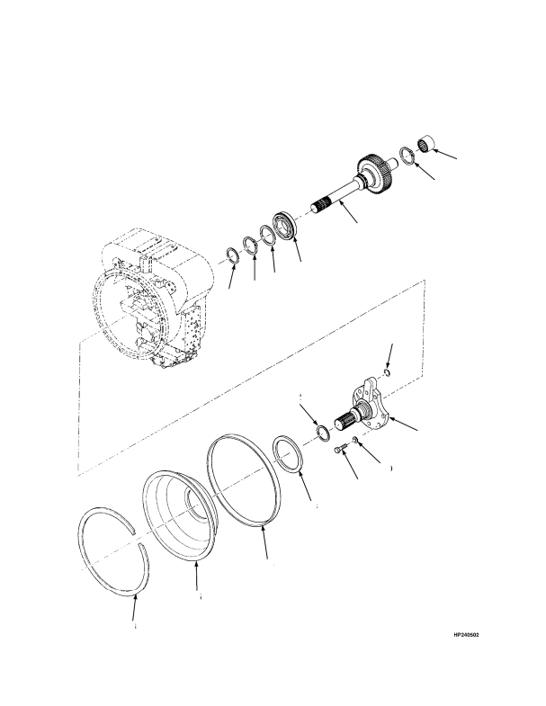 TRANSMISSION TURBINE SHAFT STATOR SUPPORT OIL BAFFLE