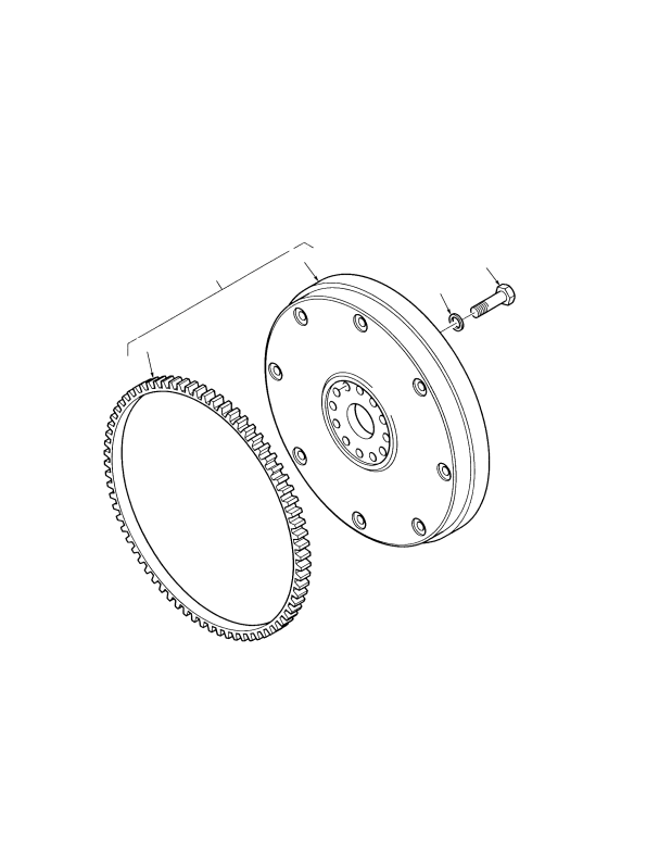FLYWHEEL AND STARTER RING PERKINS DIESEL